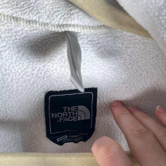 The North Face Denali Womens Jacket Size Medium White Gray Full Zip Fleece - Picture 13 of 15